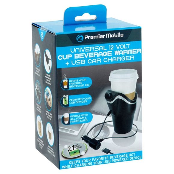 New Coffee Cup Drink Warmer for Car Truck Vehicles + USB Car Charger GIFT! - Picture 1 of 5